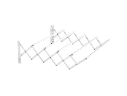 HOMCOM Nástěnný sušák na prádlo 57,5 cm prostorově úsporný kůň na prádlo pro interiér i exteriér Kov v bílé barvě 63,5 x 60 x 20 cm | Aosom.de