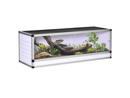 PawHut Terárium pro plazy, obojživelníky a pavoukovce z hliníku White+Silver+Black 120 x 40 x 40 cm | Aosom