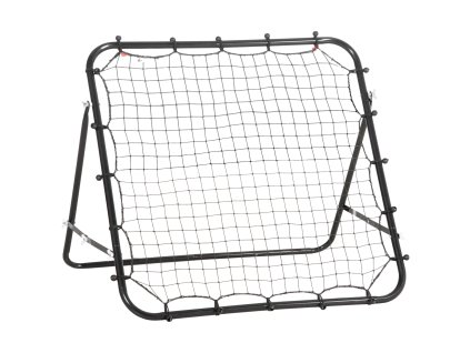 HOMCOM fotbalový odrazový míč odrazová stěna 96x80x96 cm z kovové trubky a PE v černé barvě pro trénink a hru | Aosom.de