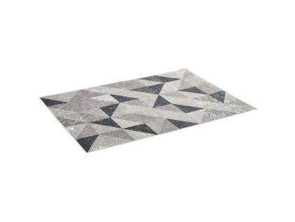 HOMCOM Moderní koberec 170x120 cm Trendový design s geometrickými tvary Netkaný potah do obývacího pokoje a kuchyně Šedá Černá Bílá | Aosom.de