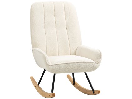 HOMCOM houpací křeslo útulné houpací křeslo se sherpa fleecem do ložnice a dětského pokoje do 150 kg 63x95x97 cm | Aosom.de