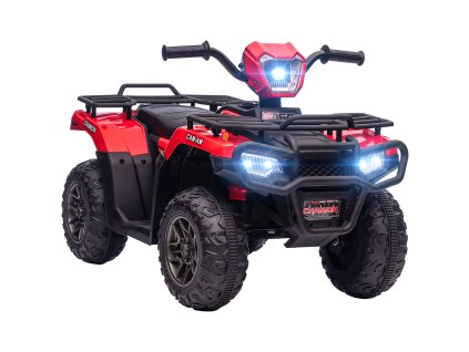 HOMCOM Elektrická dětská čtyřkolka s LED a hudbou, elektrické auto, dětské vozidlo pro děti od 3 let, dětská motorka, černá+červená, 88 x 45 x 50 cm | Aosom