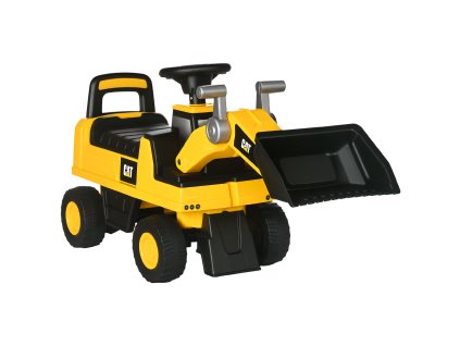 HOMCOM jezdící bagr s lopatou a klaksonem, úložný prostor pro děti od 12 měsíců, žlutočerný 85x27.5x47.5cm | Aosom.de