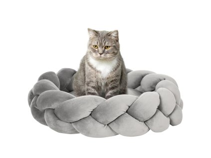 PawHut pohovka pro psy pratelná v pračce včetně polštáře kulatý pelíšek pro kočky 55 cm x 55 cm x 14 cm pro malé psy sametová na dotek šedá | Aosom.de