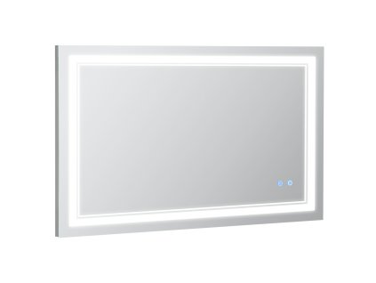 kleankin koupelnové zrcadlo s LED osvětlením 100x60cm, vodotěsné IP44, dotykový spínač, 3 barvy světla pro moderní koupelny | Aosom.de