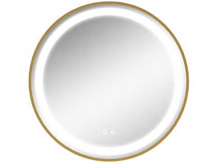 kleankin Stmívatelné koupelnové zrcadlo s LED světlem 60x60cm, IP44, hliníková slitina, paměťová funkce a zobrazení času | Aosom.de