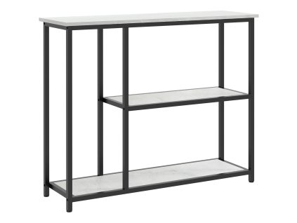 HOMCOM Konzolový stolek Předsíňový stolek se 2 úrovněmi Odkládací stolek s ochranou proti překlopení Ocel bílá 100 x 30 x 80 cm do obývacího pokoje a předsíně | Aosom.de