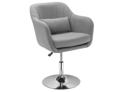 HOMCOM otočná židle, výškově nastavitelná otočná židle, akcentní židle v retro designu, polohovací křeslo s opěradlem do obývacího pokoje, lněné, šedé| Aosom
