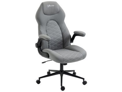 Kancelářská židle Vinsetto Ergonomická kancelářská židle s houpací funkcí, nastavitelnými područkami a měkkým polštářem pro optimální pohodlí v domácí kanceláři | Aosom.de