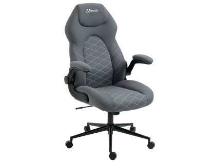 Ergonomická kancelářská židle Vinsetto, kancelářská židle s houpací funkcí, nastavitelnými područkami a měkkým polštářem, otočná židle pro kancelář a domácí kancelář | Aosom.de