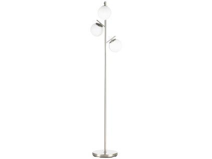 HOMCOM Stojací lampa 40W Stojací lampa s paticí E27 a 3 skleněnými stínidly, stříbrná + bílá, do obývacího pokoje, 169 cm| Aosom