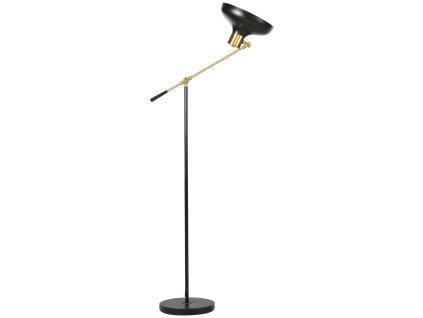HOMCOM Stojací lampa výškově nastavitelná oblouková lampa 40 W otočná lampa na čtení s paticí E27 do obývacího pokoje černá | Aosom.de
