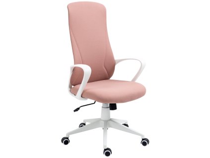 Kancelářská židle Vinsetto ergonomická výškově nastavitelná s nastavitelným opěradlem 110-119,5 cm, růžová kancelářská židle pro kancelář a domácí kancelář | Aosom.de