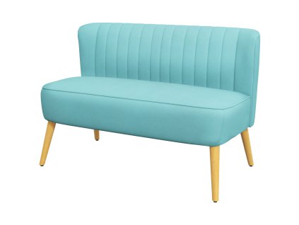HOMCOM 2místná pohovka loveseat se vzhledem lnu a dřevěnými nohami, nosnost do 150 kg, zelená dvoumístná pohovka 117x56,5x77cm do obývacího pokoje | Aosom.de