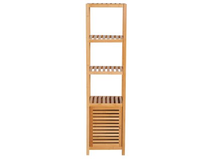 HOMCOM Koupelnová skříňka Koupelnová skříňka se 3 otevřenými přihrádkami z bambusu, toaletní skříňka přírodní 36x33x140cm pro optimální skladování | Aosom.de