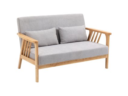 HOMCOM 2místná pohovka loveseat šedá s nosností do 200 kg s područkami a polštáři sametový vzhled čalouněná pohovka 130 x 75 x 78 cm | Aosom.de