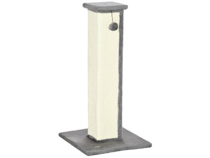 Škrabadlo PawHut 81 cm vysoké škrabadlo ze sisalu s míčkem na hraní, ideální pro kočky do 5 kg, pro vnitřní použití, v šedé a krémové barvě| Aosom