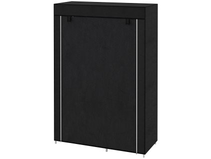 HOMCOM Látková šatní skříň 6 přihrádek fleecový vzhled skládací šatní skříň černá 103x43x162,5cm | Aosom