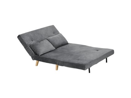 HOMCOM 2místná rozkládací pohovka s funkcí lůžka, rozkládací pohovka s nastavitelným opěradlem, šedý sametový vzhled, 130 x 78 x 79 cm do obývacího pokoje | Aosom.de