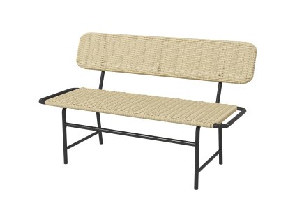 Outsunny polyratanová lavice 2místná zahradní lavice bez područek, nosnost do 250 kg, kovový rám, stylová balkonová lavice v barvě khaki | Aosom.de