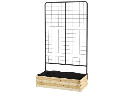 Vyvýšený záhon Outsunny s podpěrou pro šplhání, truhlík z přírodního dřeva, bylinkový záhon a květinový truhlík pro zahradu a balkon, 80 x 38 x 145 cm | Aosom.de
