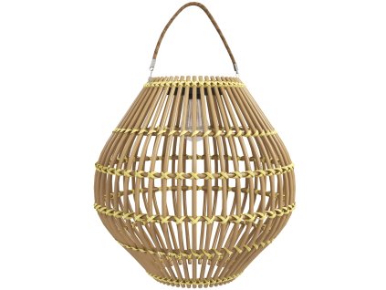 Outsunny solární lampa ratanové zahradní světlo vodotěsné se světelným senzorem bubnový design žlutá pro venkovní použití | Aosom.de