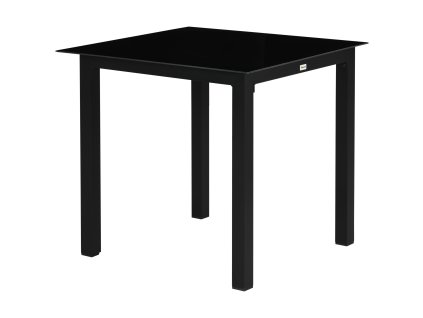 Outsunny zahradní stůl čtvercový pro 4 osoby, stůl na terasu s deskou z tvrzeného skla, hliníková černá 80x80x74cm pro zahradu a balkon | Aosom.de
