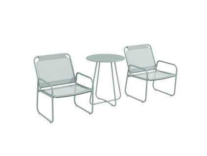 Outsunny 3dílný bistro set balkonový nábytek s 1 stolem a 2 židlemi, zahradní sedací souprava ze síťoviny v zelené barvě pro zahradu a terasu | Aosom.de