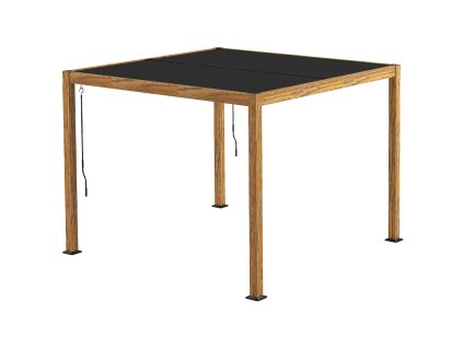 Outsunny pergola cca 3 x 3 m, zahradní pavilon s UV ochranou, nastavitelná střecha, zastřešení terasy na dvoře a balkonu, hliník, přírodní | Aosom.de