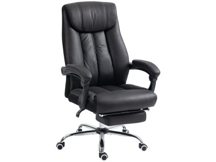 Ergonomická kancelářská židle HOMCOM výškově nastavitelná, 145° naklápěcí manažerská židle s funkcí naklápění do 120 kg černá pro pohodlnou práci | Aosom.de