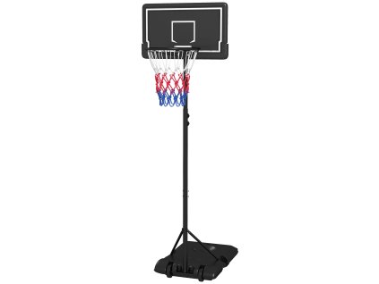 SPORTNOW basketbalový koš se stojanem 220-250 cm výškově nastavitelný s kolečky nerozbitná zadní deska pro zahradu a sportoviště | Aosom.de
