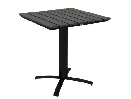 Outsunny zahradní stůl jídelní stůl pro 4 osoby čtvercový balkonový stůl vzhled dřeva hliník šedý 70x70x76 cm pro terasu a zahradu | Aosom.de
