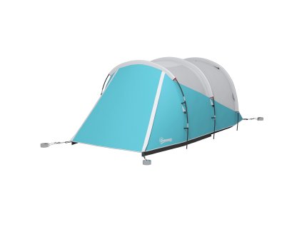 Tunelový stan Outsunny pro 5 osob, 180V x 460L x 230W cm, odolný proti UV záření, s kolíky, nosnými lany, taška, vodoodpudivý, modrý | Aosom