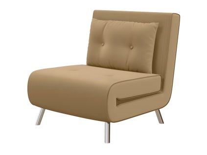 HOMCOM Rozkládací křeslo s funkcí lůžka 77x88x83cm, jednolůžková pohovka s polštáři, sametová čalouněná pohovka v hnědé barvě pro hosty | Aosom.de