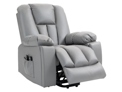 Elektrické TV křeslo HOMCOM, s 8 masážními body, s možností náklonu 135°, s pružinovým jádrem, dálkové ovládání, 94 cm x 96 cm x 106 cm, tmavě šedé| Aosom