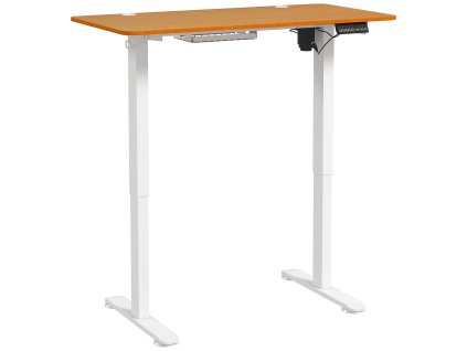 Vinsetto výškově nastavitelný vysoký stůl elektrický 120x60cm s antikolizním boxem na kabely a háčkem na zavěšení z dřevotřísky z přírodního dřeva | Aosom.de