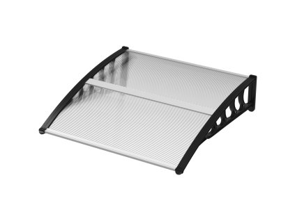 Outsunny stříška na vchodové dveře 103 x 96,5 x 27 cm stříška s UV ochranou, ochranou proti dešti a slunečnímu záření pro venkovní použití, hliníková černá | Aosom.de