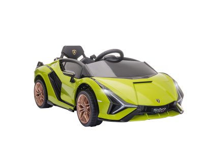 HOMCOM Dětské auto, 2 jízdní režimy, Lamborghini SIAN SUV auto na hraní, elektrické auto s dálkovým ovládáním, hudba (MP3/USB), 37-60 měsíců, zelené | Aosom