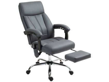 Kancelářská židle Vinsetto s masážní funkcí, výškově nastavitelná manažerská židle, ergonomická s funkcí polohování, tmavě šedá pro kancelář a domácí kancelář | Aosom.de
