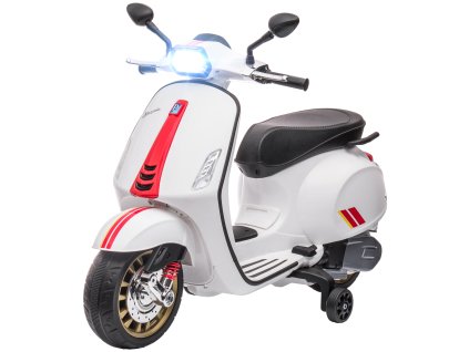 AIYAPLAY dětská elektrická motorka,  s MP3, USB, FM rádiem, LED světlomety bílá