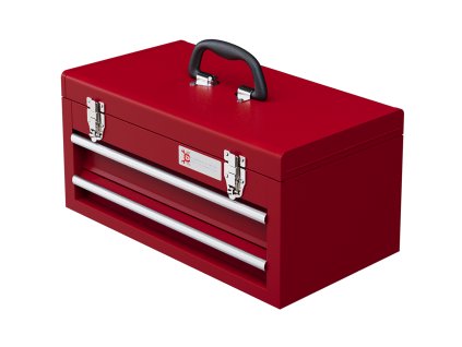 DURHAND box na nářadí prázdný 46x24x22cm se 2 zásuvkami a 2 zámky, horní přihrádka, rukojeť, ocelový box na nářadí v červené barvě | Aosom.de