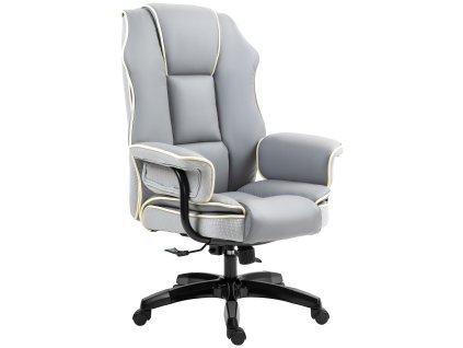 Ergonomická kancelářská židle HOMCOM s nastavitelným opěradlem do 150°, výškově nastavitelná, s funkcí polohování, světle šedá, pro kancelář a domácí kancelář | Aosom.de