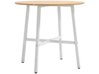 HOMCOM jídelní stůl kuchyňský stůl pro 4 osoby, moderní obývací stůl z oceli a přírodního dřeva, 80x80x76 cm pro jídelnu a kuchyň | Aosom.de