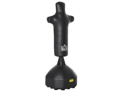 HOMCOM Boxovací pytel 180 cm pro dospělé, boxovací figurína pro těžké použití, humanoidní design, ideální pro profesionály i začátečníky, černý | Aosom.de