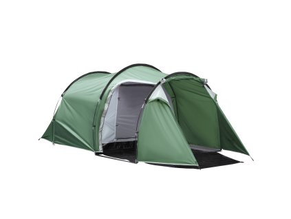 Tunelový stan Outsunny pro 2-3 osoby, 190T kempinkový stan s kolíky, sklolaminát a polyester, tmavě zelený, 426x206x154cm pro venkovní dobrodružství | Aosom.de