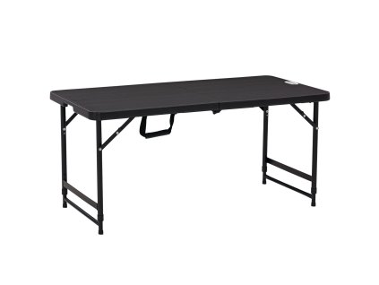 Outsunny skládací zahradní stůl výškově nastavitelný 118 x 60 x 74 cm voděodolný šetrný k životnímu prostředí pro 4 osoby s ocelovým rámem tmavě šedý | Aosom.de