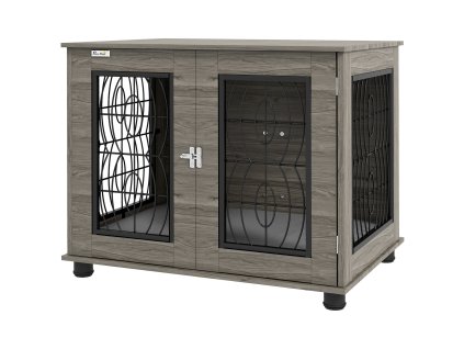 PawHut klec pro psy s polštářem, uzamykatelná, přední dvířka, drátěné pletivo do 20 kg, šedá, 80x56x63 cm, ideální pro malé psy | Aosom.de
