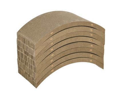 Škrabadlo pro kočky PawHut, 8 sad škrabadel, recyklovatelná, vlnitá lepenka, škrabací podložky pro kočky na kolečkách, pro kočky do 5 kg, 55 x 25,5 x 3 cm, hnědá | Aosom