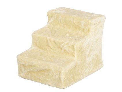 PawHut schody pro psy 3 stupně 35 cm schody pro domácí mazlíčky s plyšovým vzhledem, schody pro kočky do postele, na pohovku, pro kočky do 4,5 kg, béžové | Aosom