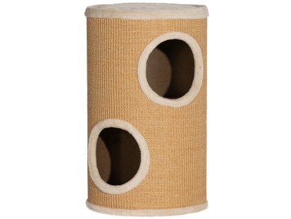 PawHut škrabadlo, 60 cm vysoké škrabadlo pro kočky se 2 jeskyněmi, škrabadlo, věž pro kočky ze sisalu, pro kočky do 5 kg, hnědé | Aosom